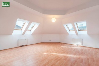 Eck-Dachgeschosswohnung in Ruhelage nahe U4 Meidling Hauptstraße, U6 und Theresienbad!