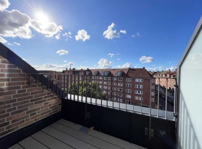 Möbliertes 1 Zimmer-Appartement im Fünfgiebelhaus Kiel mit Dachterrasse zu vermieten