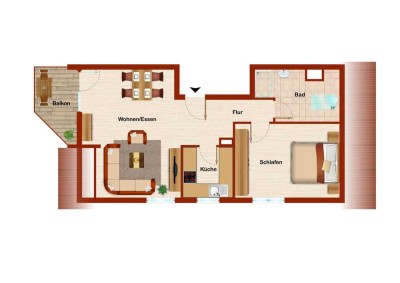 Tolle, helle, sonnige, ruhige 2,5 Zimmer DG Mietwohnung in Stuttgart- Riedenberg