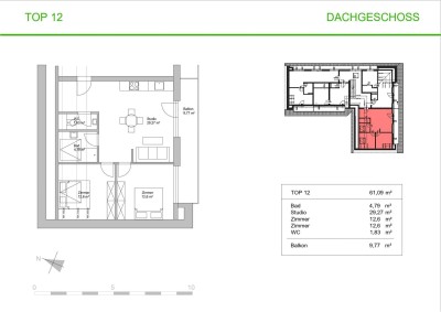 Moderne 3-Zimmer Loftwohnung mit Balkon und Carport - Erstbezug nach Generalsanierung in 'den silllhöfen' (Top 12)