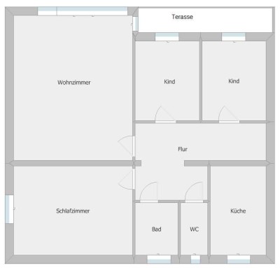Gepflegte 4-Raum-Terrassenwohnung mit Einbauküche in Weyhe