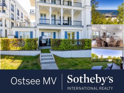 Moderne 3. Zi. Gartenwohnung in 1. Reihe mit Meerblick und direktem Zugang zur Hochuferpromenade!