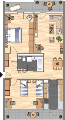 schöne 3-Zimmer-Wohnung mit Balkon