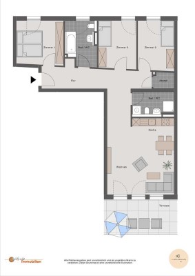Lichtdurchflutete 4-Zimmer-Wohnung mit Terrasse