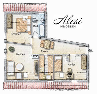 Charmante 3-Zimmer-Dachgeschosswohnung in zentraler Lage von Ludwigsburg