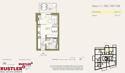 Ihr privater Balkon im Grünen: Exklusive 1-Zimmerwohnung im Schlosspark