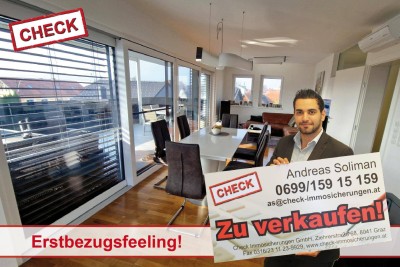 Ziegelmassivbau! 130 m² große Penthouse-Maisonette mit 81 m² Terrasse und 4 Parkplätzen!