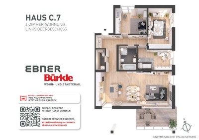 NEUBAU – Lichtdurchflutete 4-Zimmer-Wohnung im 3. Obergeschoss | C.7