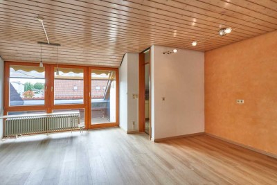 Lichtdurchflutete 2,5-Zimmer-Wohnung im Dachgeschoss mit herrlicher Aussicht