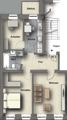 **Gemütliche 3-Raumwohnung im „Ludwigpalais“ mit Parkett, FHZ+Balkon** WE04**
