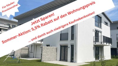 Neubau - Nachhaltig - Zukunftsorientiert: 2-Zi.-Wohnung ca. 107 m² m. Garten + Terrasse in Germering