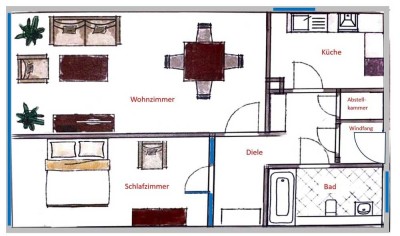 Gepflegte 2-Zimmer-Wohnung in Trier-Mariahof mit Blick ins Grüne