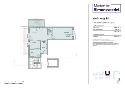 Großzügige 2-Zimmer-Neubau-Penthousewohnung mit Balkon und tollem Ausblick in K-Weidenpesch