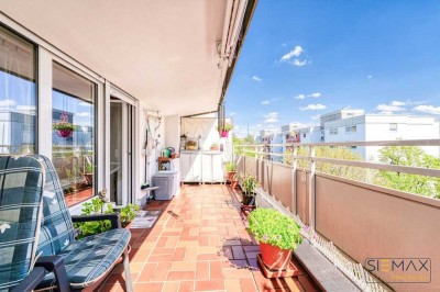 Lichtdurchflutete 2-Zimmer-Wohnung mit 3 Balkonen über den Dächern Germering`s * Top Infrastruktur