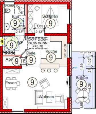 Hochwertige NEUBAU – 2-Zimmer-Eigentumswohnung im 2. OG mit Balkon in ruhiger, zentraler Lage