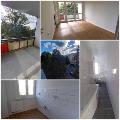 Schöne 3 Zimmerwohnung mit großem Balkon, Bad und Küche mit Fenster