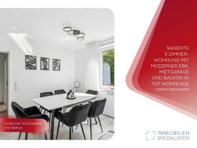 SANIERTE 3-ZIMMER-WOHNUNG MIT MODERNER EBK, MIETGARAGE UND BALKON IN TOP WOHNLAGE