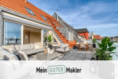 Luxuriöse Penthouse-Maisonette mit Dachterrasse, Sauna, Kamin, Doppelgarage in Nürnberg-St. Johannis
