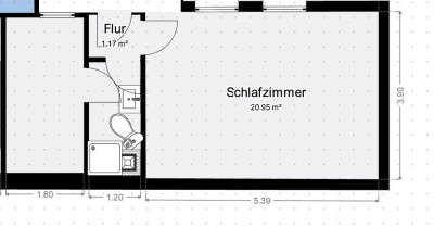 Kleine Wohnung mit sehr besonderem Schnitt für 1-2 Personen