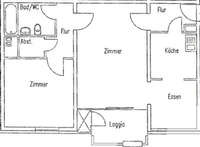 Düsseldorf-Niederkassel - Große 2,5-Zimmer-Wohnung mit Balkon