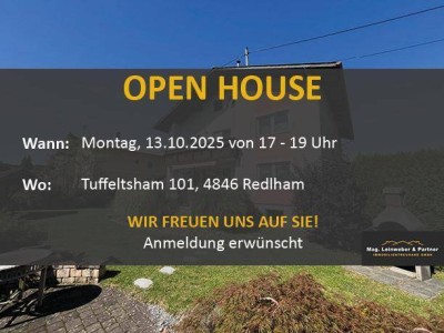 OPEN HOUSE! Großzügiges leistbares Wohnhaus mit 3 getrennte Wohneinheiten, Traumgarten, Doppelgarage und vielen Parkplätzen Tuffeltsham in Redlham