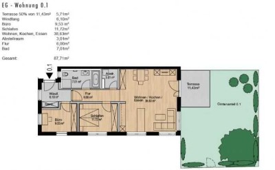 Barrierefreie neuwertige Drei-Zimmer-Wohnung in schöner Lage