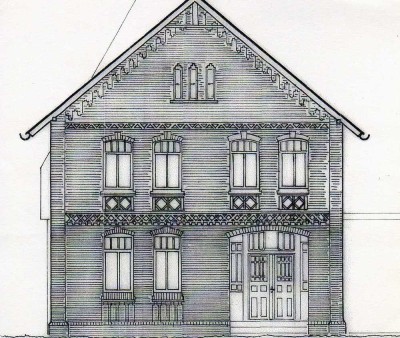 Single-Wohnung neben Backsteinhaus