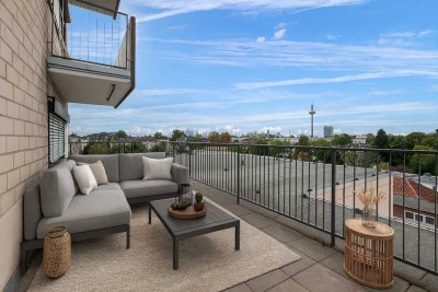 2-Zimmer-Wohnung in zentraler Lage mit Blick auf die Skyline