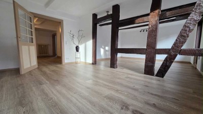 Altstadt Fallersleben: Komplett modernisierte 3-Raum-Wohnung mit Fachwerk, Garten & Küche