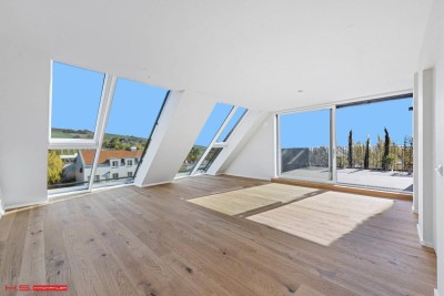 ERSTBEZUG - PENTHOUSE 261m² WOHNFLÄCHE - 3 TERRASSEN 80m² - 1 WOHNEBENE - DIREKTE LIFTFAHRT XL GARAGE OPTIONAL - GRÜN- FERNBLICK