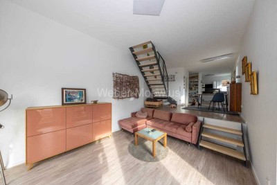Haus-im-Haus-Charakter: hochwertige Maisonette-Wohnung mit Terrasse und Loggia
