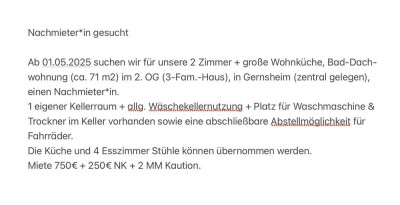 2-Raum-DG-Wohnung in Gernsheim