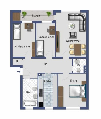 Bonn Alt-Tannenbusch. vermietete 4 ZKB mit Balkon - provisionsfrei!