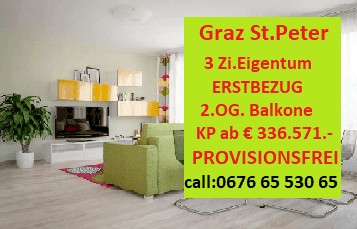 38m2 Erstbezugs Anlegerwohnung Graz St.Peter ,ruhige Seitenlage,Techniknähe