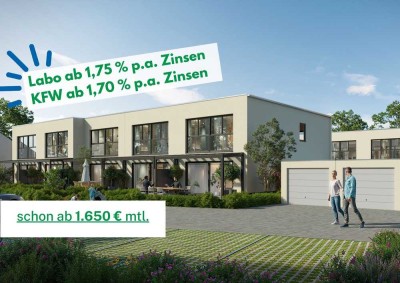 Neubau-Reihenhaus mit Garten in Neugablonz – KfW 40 / Haus 14