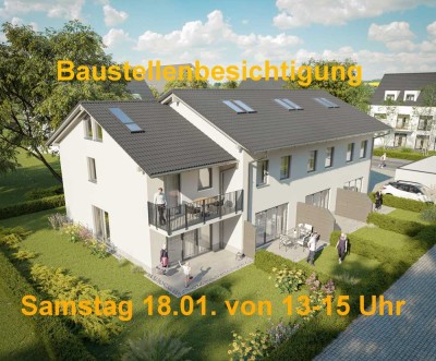 Neubau Eckhaus in sonniger, ruhiger Wohnlage. Baustellenbesichtigung am 18.01. von 13 bis 15 Uhr.