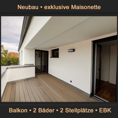 Edle Maisonette-Wohnung mit großem Balkon, Einbauküche, 2 Bädern, Lift, 2 TG-Stellplätzen