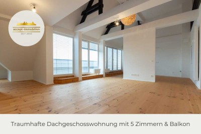 ** ZWEITBEZUG | Dachgeschosstraum | Balkon | Bad mit Wanne & Dusche | Dielenboden | Stellplatz **