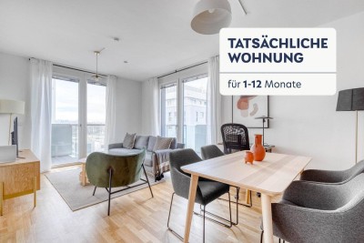 Marinatower: U2 Donaumarina, 3 Zi mit Balkon, Ausblick auf die Donau, Gym, Sauna, Shops im Tower (VIE247)