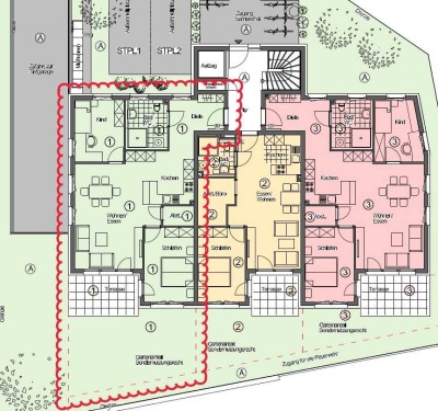 Erstbezug, barrierefrei mit EBK und Süd-Terrasse/Garten -3,5-Zimmer-EG-Wohnung in Alfdorf (W1)