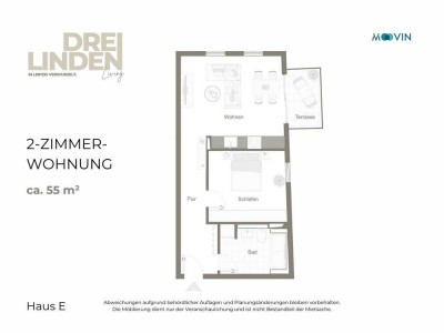 ** NEUBAU "DREILINDEN LIVING": Stilvolle, energieeffiziente 2.-Zi.-Whg. mit offenem Wohnbereich u...