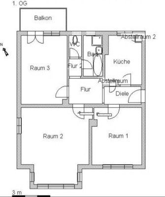 Helle 3-Zimmer Wohnung mit Balkon in Darmstadt-Mitte