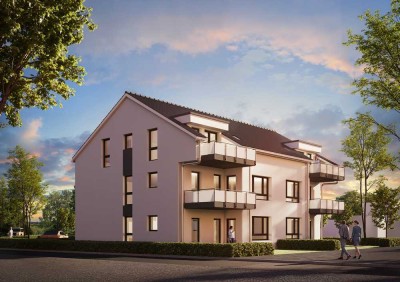 Neubauwohnung im Erdgeschoss mit Gartenanteil, Terrasse und Stellplatz