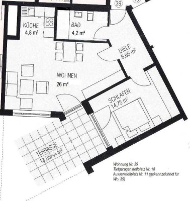 Modernisierte 2-Zimmer-EG-Wohnung in Merching