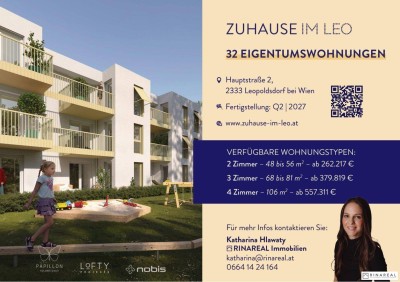 Zuhause IM LEO | Schöne 1 Zimmer Gartenwohnung mit Terrasse | Tiefgarage im Gebäude | Hauptstraße | Frühjahr 2027 | Top 6-7