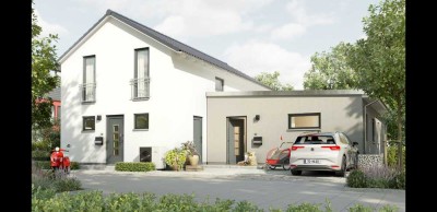 Zwei Generationen, ein Zuhause. Charakter trifft Geborgenheit – Ihr individuelles Massivhaus.