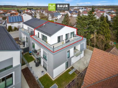 Junge moderne Barrierefreie Wohnung aus dem Jahr 2019 mit Dachterrasse und inkl. Außenstellplatz.