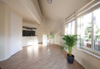 Voll möbliertes Appartement mit Küche und Galerie in beliebten Wohnpark!