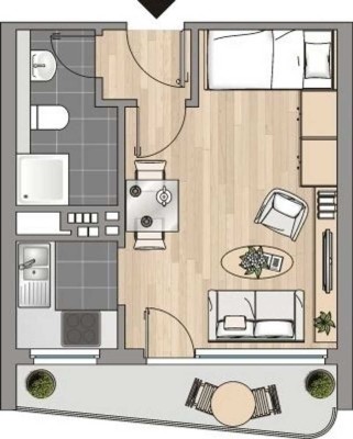 Frisch saniertes Apartment mit Einbauküche und Balkon!
