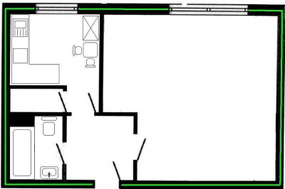Ca. 45 m² 1 Zimmerwohnung mit EBK im II. OG in Hilden